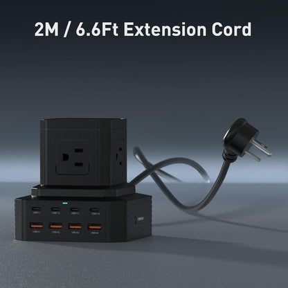 100W USB C Charging Station 13-in-1 Surge Protector Power Strip with 4 PD USB-C & 4 USB-A Ports, Adapt to MacBook Pro/Air, iPhone 15/14, iPad, and Multi-Device Office and Home Chargers