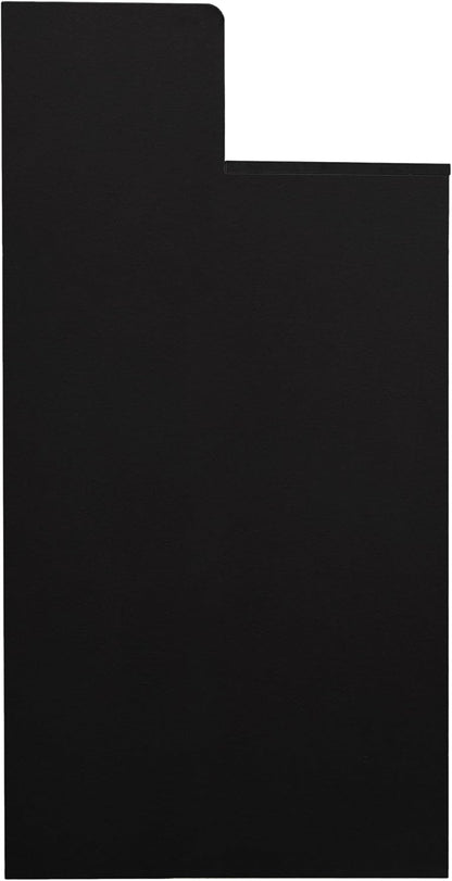 Flash Furniture Dell Trash Can Enclosure with Tray Shelf and 8" Drop Hole, Commercial Grade Trash Receptacle for 32 Gallon Round Cans, Swing Door Access, Black