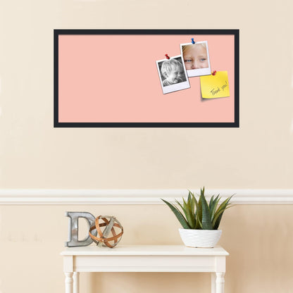 PinPix 36x18 Inch Cork Bulletin Board. This Decorative Framed Pin Board Comes with Pink Pastel Design and a Satin Black Frame. Ideal for Home Office Decor or Message Board (PinPix-1813)