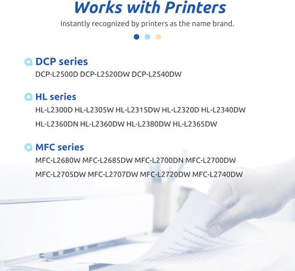INK E-SALE Compatible Toner Cartridge Replacement for Brother TN660 TN630 use for MFC-L2700DW HL-L2340DW HL-L2300D HL-L2380DW DCP-L2540DW DCP-L2520DW MFC-L2740DW MFC-L2720DW (4 Pack Black, Design V3)