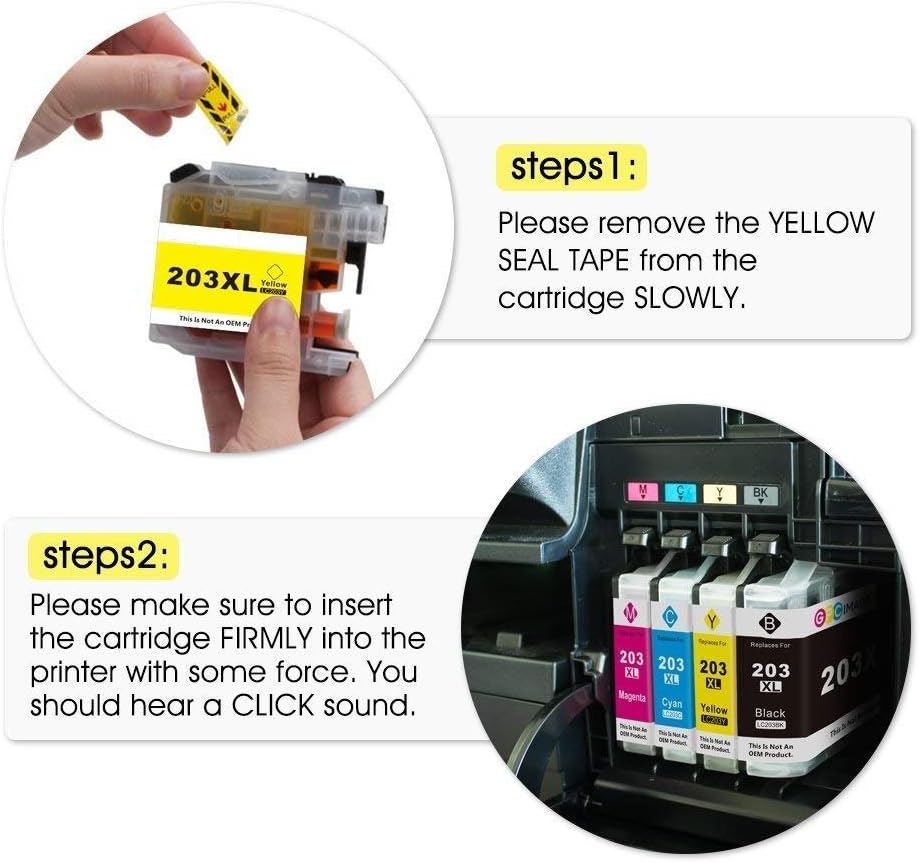 LC203 Ink Cartridge Replacement for Brother LC203XL LC201 XL to Use with Brother MFC-J480DW MFC-J880DW MFC-J4420DW MFC-J680DW MFC-J885DW Printer, 12 Pack