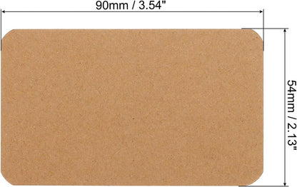 PATIKIL 3.5" x 2" Blank Paper Business Cards, 100 Pack Small Index Flash Cards Words Message Note Card Mini Paper Tags for DIY Gift Craft Scrapbooking, Brown