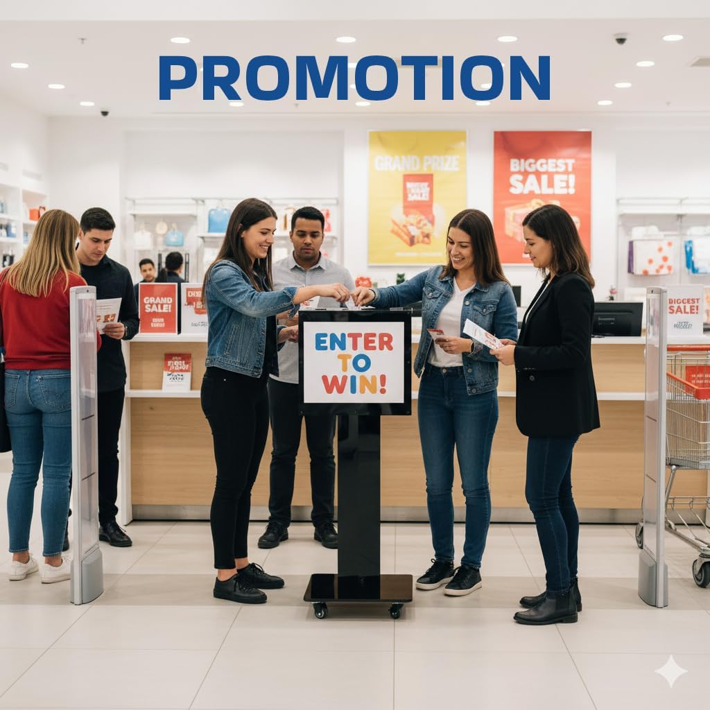 MOOFI Acrylic Suggestion Box with Lock and Key for Office, Home, Event Donation with Stand for Charity Church Collection Offering/Raffle Ballot Box with Sign Holder Display Stand (RaffleBox)