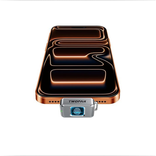 Nano SSD 256GB, USB-C External SSD Storage Hard Drive with Fingerprint Lock, Compatible with iPhone 17/16/15, MacBook, iPad, Steam Deck, PS5, Selfie Stick, Android, Travel and Backup