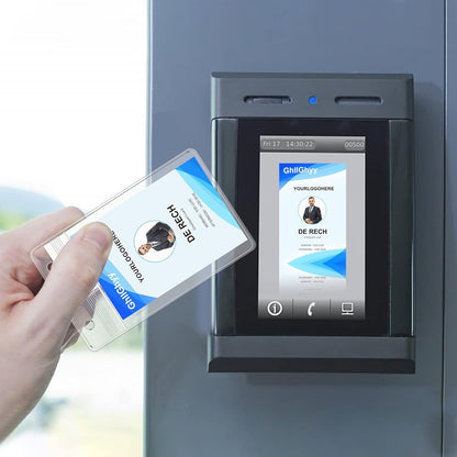 50 Pack Extra Thick Name Badge Holders, Heavy Duty & Sealable Waterproof Vertical ID Badge Holders, Durable Clear PVC Plastic Badge Sleeve for Credit Card/Shcool Work Badge/Room Key/RFID