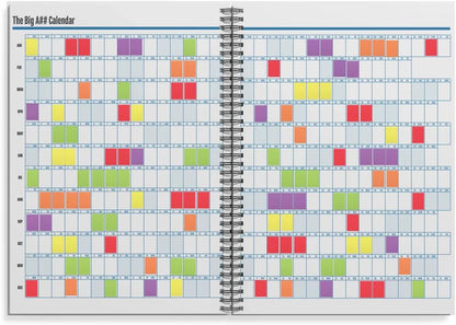 The Big A## Mid-Year Monthly Planner 2025–2026 – Mobile Desktop Calendar – Dry Erase Whiteboard – Fold-Out Design – Marker & Labels Included – 11x14" Expands to 22x14" – Blue
