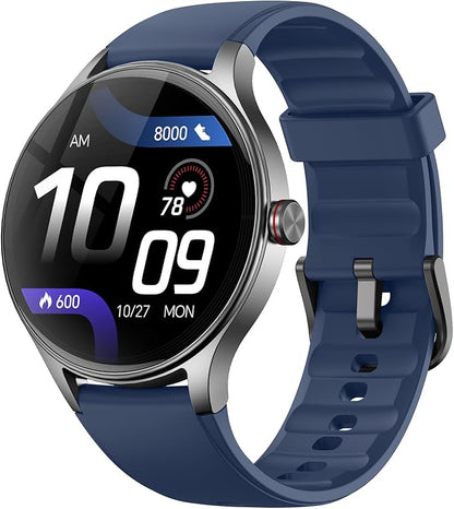 Fitpolo Smart Watches for Men/Women, 1.27" Round Smartwatch Fitness Tracker with Bluetooth Calls (Make/Answer), Heart Rate/SpO2/Sleep Monitor, 12 Days Battery, IP68 Waterproof - Blue