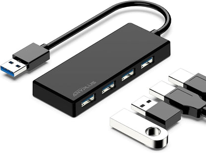 USB 3.0 Hub, 4 Port USB Hub Splitter,Portable USB Adapter Mini Multiport Expander for Desktop, Laptop, Xbox, Flash Drive, HDD, Console, Printer, PC, Keyboards, HP, Dell
