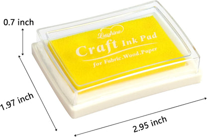 Craft Ink Pad for Rubber Stamps, Paper, Wooden, Fabric, Scrapbooking, Non-Toxic Finger Ink Pads for Kids (Light Yellow)