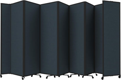 Versare Room Divider 360 Portable Wall Partition | Folding Panels | Large Freestanding Divider | Locking Wheels | Temporary Room Separator