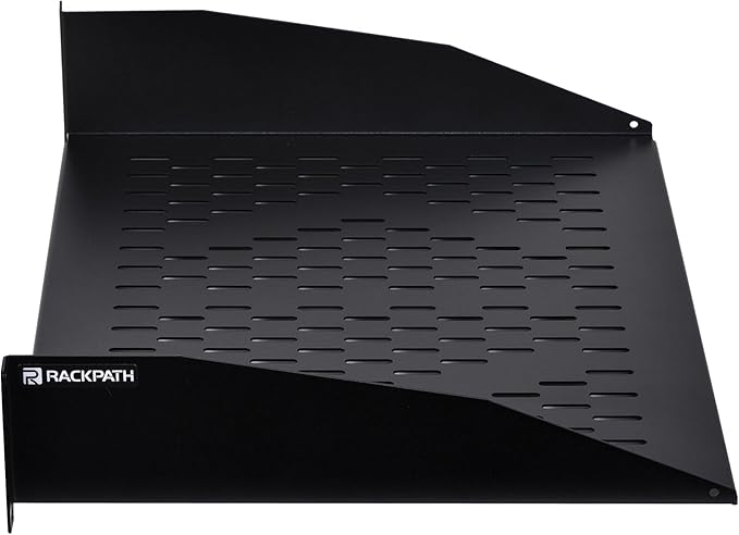 RackPath 2U Cantilever Universal Rack Shelf - 14in Deep – Rackmount Shelf for 19’’ AV/Network Equipment Racks – 55lbs Capacity - 2 Pack