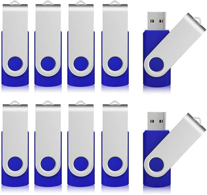 Aiibe 50Pcs 4GB Flash Drive Bulk USB Flash Drive 4GB 50 Pack USB 2.0 Thumb Drives Memory Stick USB Drive, Blue