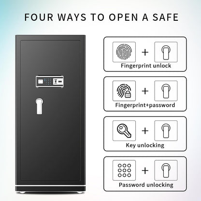 MLJ Extra Large Safe Wifi Smart Safe 17.5 Cu.ft Big Home Safety Box,Heavy Duty Digital Security safe with Built-In Drawer and Removable Shelves,for Home,Hotel,Office,Garage