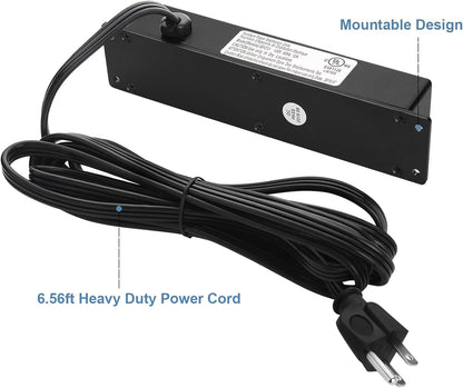 2Pack Wall Mount Power Outlet Strip, 4 Outlet Mountable Power Strip with Switch, Under Desk Power Strip Connect with 6ft Cord Mount Under Desk, Workbench, Nightstand, Dresser, Table.(Black)