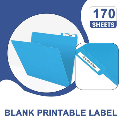 File Folder, PANDRI 170 Pack Colored File Folder, 1/3 Cut Tabs, Letter Size, Assorted 6 Colors Filing Folder for Office School Business