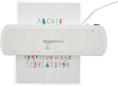 Amazon Basics 9 inch Thermal Laminator Machine for Documents and Photos, Easy to Use for Home Office or School, White