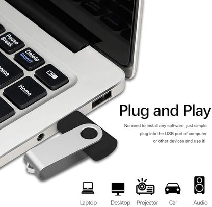 Aiibe 4GB Flash Drive Bulk 4GB USB Flash Drive Thumb Drives 10 Pack USB 2.0 Memory Stick Jump Drive Zip Drives Swivel Keychain Design (Black)