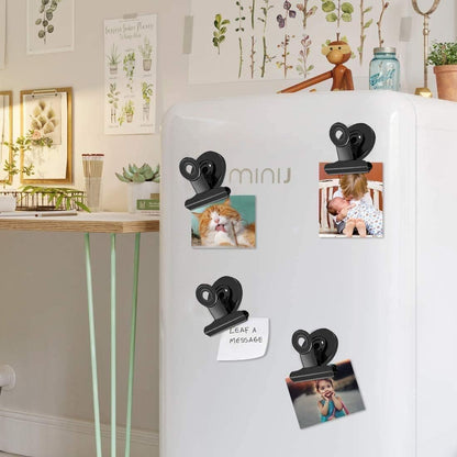 VNDUEEY 200 Pack Black Magnetic Clips Fridge Magnets, Magnetic Paper Clip, Whiteboard Magnets Refrigerator Magnet, Strong Magnets with Clips for Home, Office,Teaching