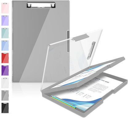 Sooez Clipboard with Storage, Heavy Duty Cleaview Clip Boards 8.5x11 with Dual Storage, Dry Erase Plastic Nursing Clipboard, High Capacity Clipboards Folder for Teacher Nurse, School & Office Supplies