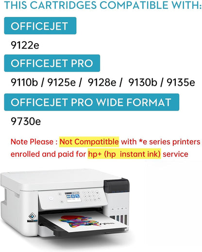 936e 936XL Ink Cartridges Combo Pack Compatible for HP 936 Ink Cartridges Work with OfficeJet 9122e; OfficeJet Pro 9110b, 9125e, 9128e, 9130b, 9135e; OfficeJet Pro Wide Format 9730e (4 Color)
