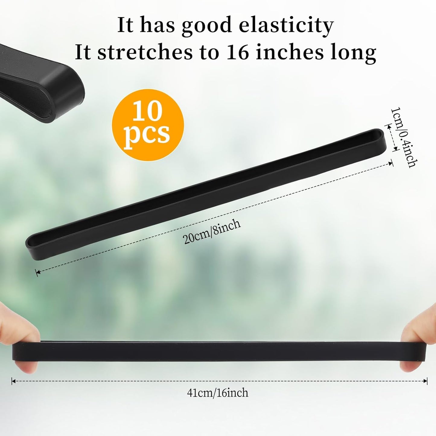 10 Pcs Large Rubber Bands, 8 Inches Heavy Duty Rubber Bands Big Elastics Band for Wrapping Outdoor File Folders Office Home Notebook