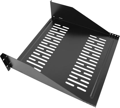 Server Rack Shelf-Universal Vented Rack Mount Cantilever Tray for 19" Network Rack & Cabinet - Heavy Duty Steel - Weight Capacity 115lb-3U H 18" D/ 2 Pieces Packaging GLOBALRACK (3U18, 18INCH)