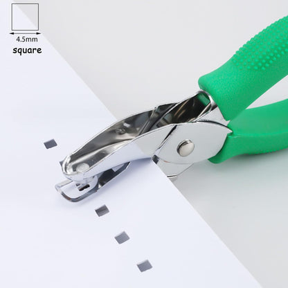 Handheld Square Hole Punch, 1/6 Inch Hole Size, Craft Paper Puncher, Single Pack, Ideal for DIY Projects and Office Use