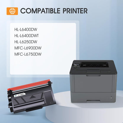 TN890 TN-890 TN 890 Toner Cartridge 2-Pack Compatible for Brother TN890 Ultra High Yield Black Toner Cartridge for Brother HL-L6400DW HL-L6400DWT HL-L6250DW MFC-L6900DW MFC-L6750DW Printer