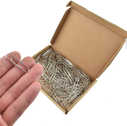 HAHIYO Paper Clips Sturdy 1.3”(33mm) Length 280 Pack Paperclips Heavy Duty Tight Grip Rust Proof Reusable Metal Bright Silver for Home Office School
