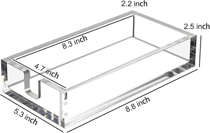 HIIMIEI Acrylic Napkin Holder for Bathroom, Acrylic Guest Towel Holder, Bathroom Napkins Guest Disposable Holder, Hand Towel Tray for Kitchen, Parties, Weddings, Party, Hotel, Restaurant（Clear）