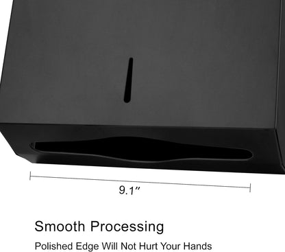 Paper Towel Dispenser, Commercial Stainless Steel Tri-fold/Multi-fold/C-Fold Paper Towel Holder Wall Mount Key (Black)