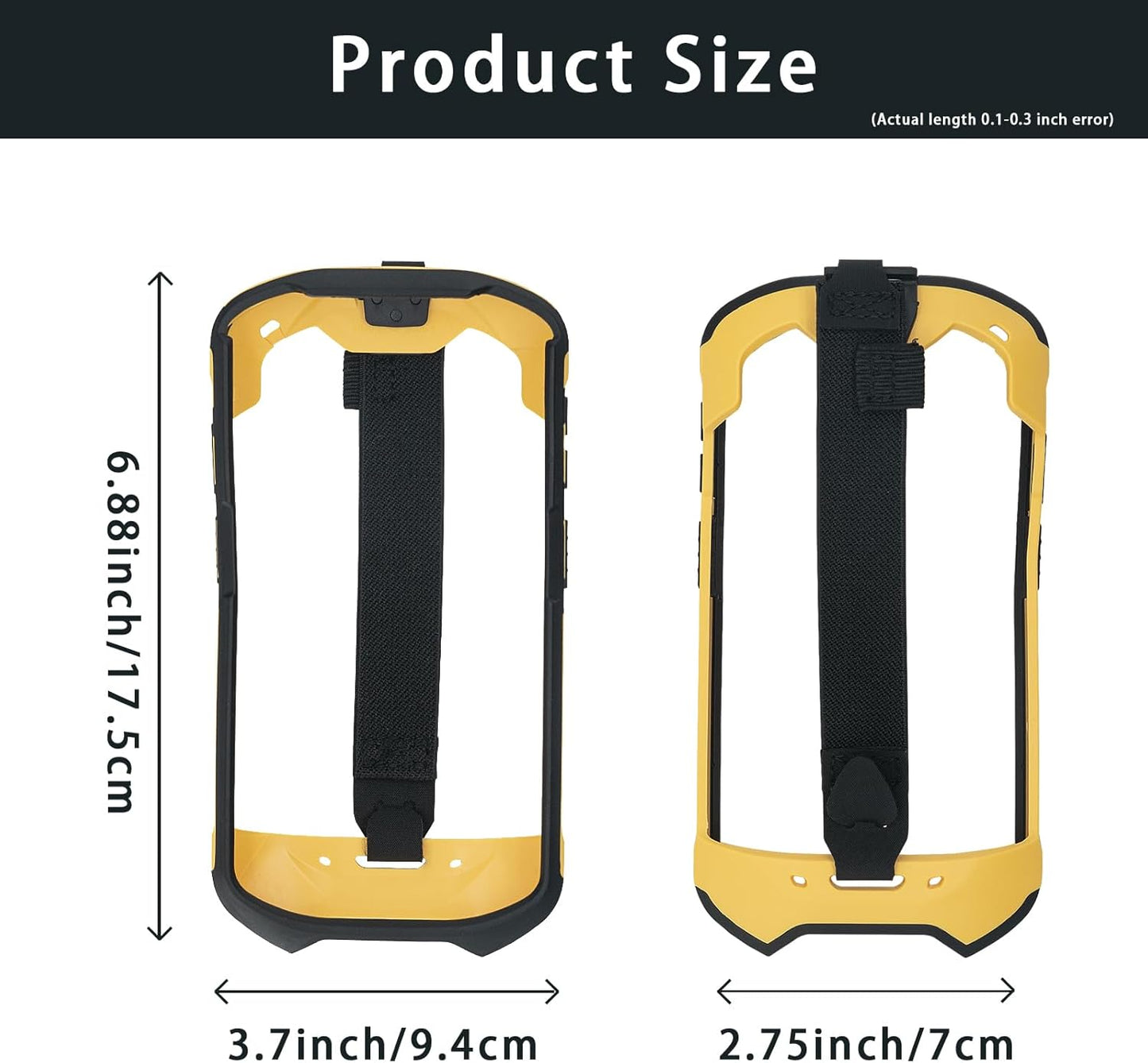 Protective Cover Bumper Case Rugged Boot with Hand Strap for Zebra TC51 TC510K TC52 TC56 TC57 (Black+Yellow)