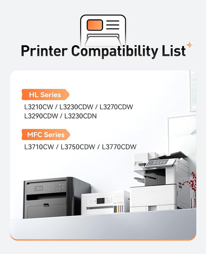 DR223CL DR-223CL Drum Unit Set 4-Pack High Yield Replacement Compatible for Brother DR-223CL Imaging Drum HL-L3210CW HL-L3270CDW MFC-L3770CDW HL-L3290CDW MFC-L3750CDW L3710CW L3230CDW L3230CDN Printer