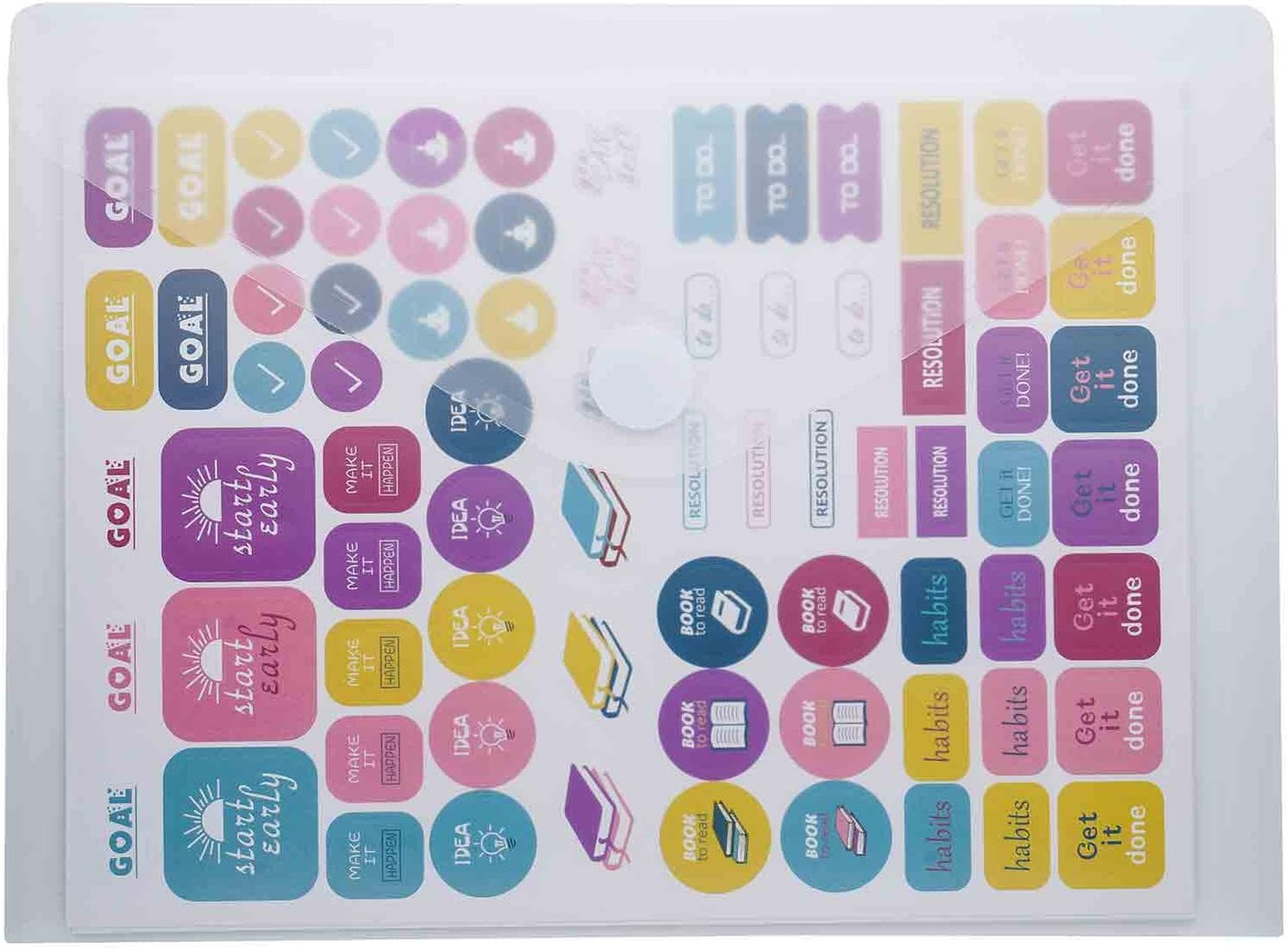 9x7 Clear Plastic Envelopes Hook Loop Closure Receipt Stickers Storage Holder 10 Pack