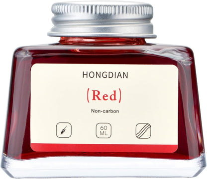 Hongdian Fountain Pen Bottled Ink Red, 60ml Fountain Pen Bottled Ink, Non Carbon