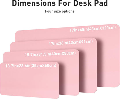Aothia Leather Desk Pad Protector, Office Desk Mat, Large Mouse Pad, Non-Slip PU Leather Desk Blotter, Laptop Desk Pad, Waterproof Desk Writing Pad for Office and Home (48"x17", Fairy Pink)