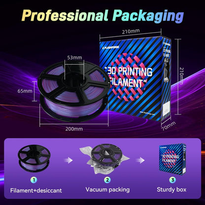 FLASHFORGE Chameleon Gradient Rapid PLA Filament Blue & Pink, High Flow Speedy Filament 1.75mm Max 500mm/s Fast Printing, Displays Shimmering Effects from Various Angles and Light