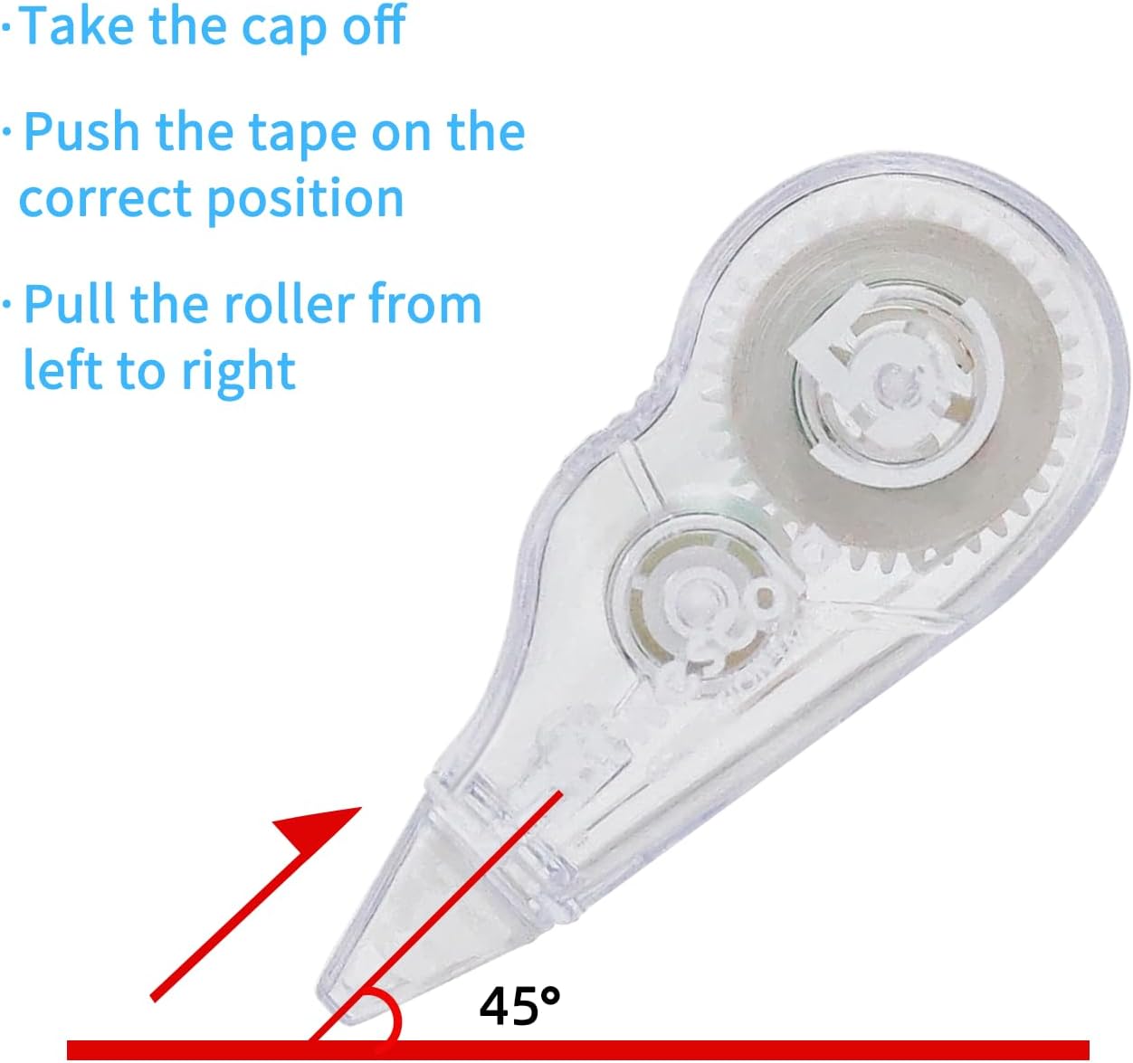 Correction Tape, 16.4FT EZ Tear-resistant Correction Tape, Easy To Use Applicator for Instant Correction Without Drying Time (20pcs/set)