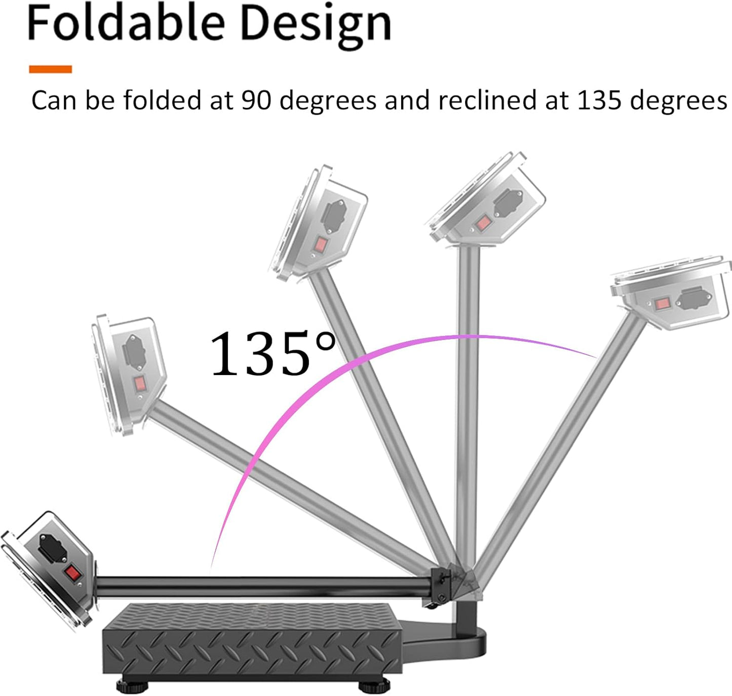 660lb Industrial Floor Platform Scale with 90°-135° Rotate Double Sided Display Weight Computing Digital Scale Platform Scale LB/KG for Luggage Shipping Package Computing