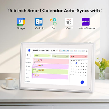 BOCT 15.6'' Digital Calendar Wall - 32GB Memory Touch Screen Chore Chart Smart Calendar,Digital Planner,Auto-Sync,APP Control,Interactive Family Schedules, Gift for Mother