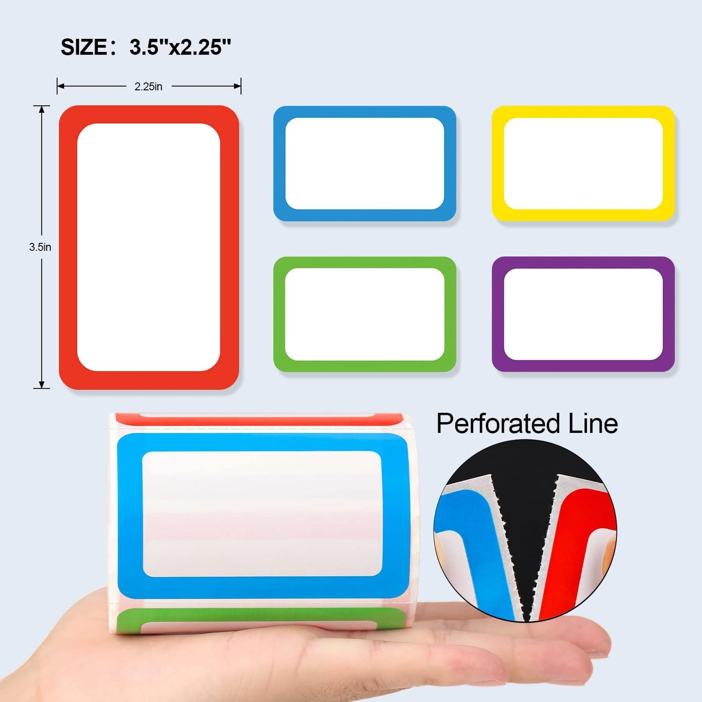 Methdic 5 Colors Name Tags Stickers 400 Labels for Office, Meeting, School, Teachers and Mailing