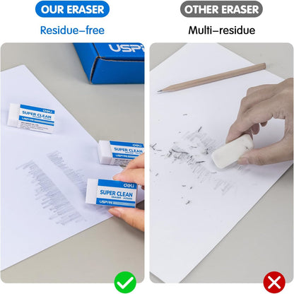 Deli Pencil Erasers, Pencil Eraser, 72 Pack, White Erasers, Erasers for Drawing, Kids, Artist, White, Large