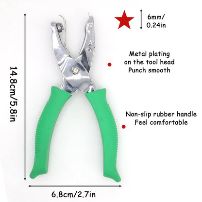 Handheld Star Shape Hole Punch, 1/4 Inch Hole Size, Craft Paper Puncher, Single Pack, Ideal for DIY Projects and Office Use