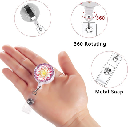 Daisy Marble Puppy 15 Pack Retractable Id Badge Clip Holder - Cute Badge Reels