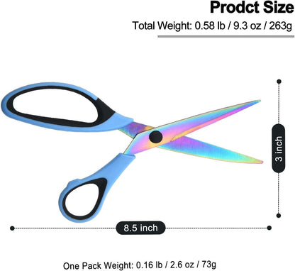 8.5" All-Purpose Scissors, 3-Pack Bulk Ultra Sharp Blade Shears, Comfort-Grip Sturdy Scissors for School, Office, Home, Sewing, Fabric, Craft Supplies, Right/Left Handed
