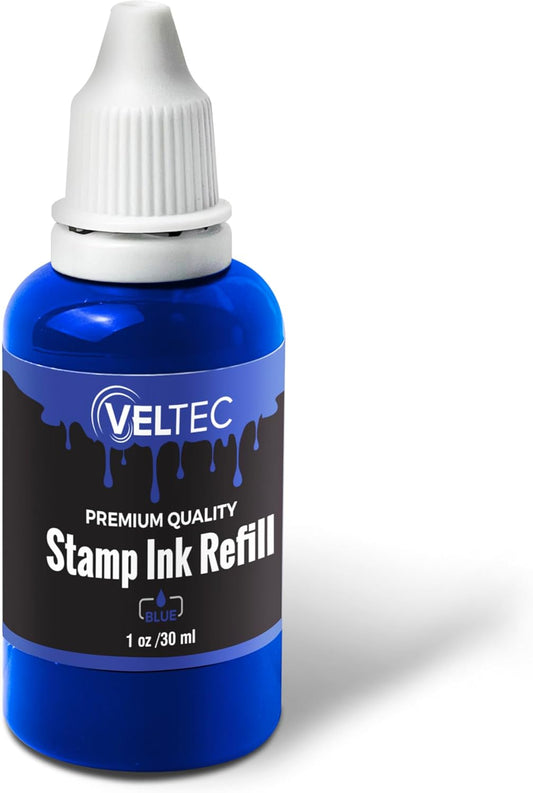 Self-Inking Stamp Refill Ink, Squeeze Bottle – 1 oz. (Blue)