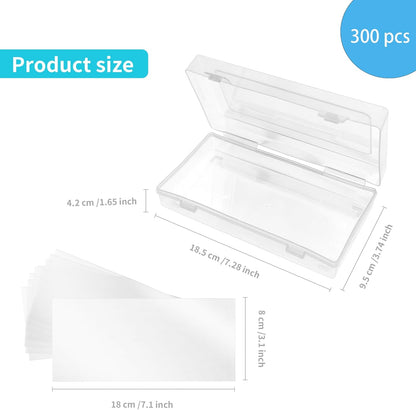 300 Pieces Clear Paper Money Sleeve for Bill, Individual Dollar Bills Sleeves for Collectors, Paper Currency Sleeves Protector for Bills with Plastic Storage Case