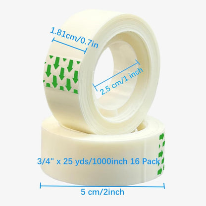 16 Rolls Invisible Tape 0.7 in x 980 Inches 1 inch Core, for Office, Home, School