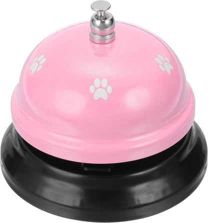 uxcell Desk Service Call Bell, 2.95 Inch Metal Dinner Service Bell Ring for Hotel Restaurant Reception Area and Wedding Party Events, Light Pink