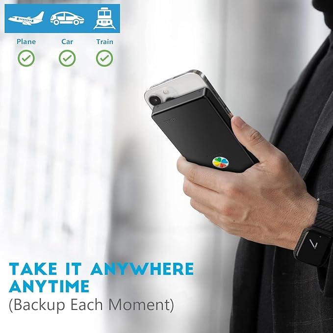 iDiskk App-le Certified 1TB External Hard Drive for iPhone 15/16, iPad & MacBook Backup Photos, Videos, Music & Docs Compatible with iOS & Android Portable Storage for All Your Digital Files